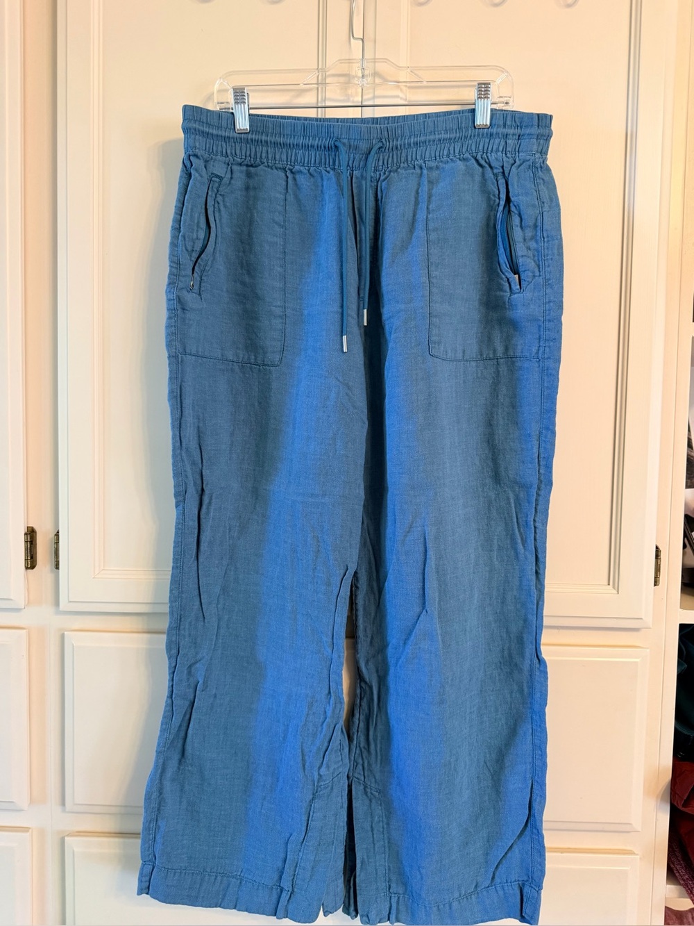 Athleta blue linen wide leg size 14 women’s pants